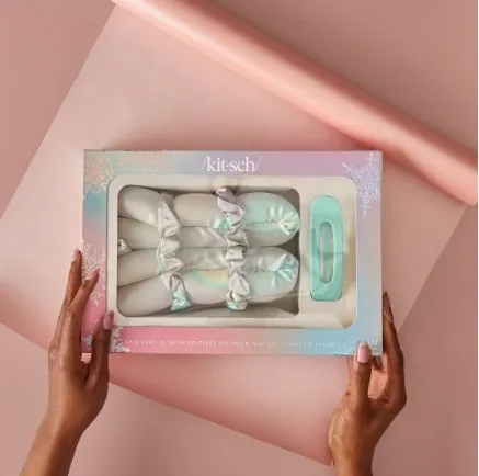 Kitsch: Holiday XL Satin Heatless Styling & Flat Lay Claw Set