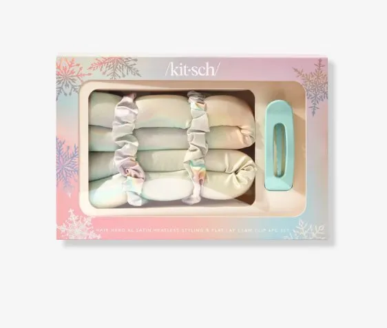 Kitsch: Holiday XL Satin Heatless Styling & Flat Lay Claw Set