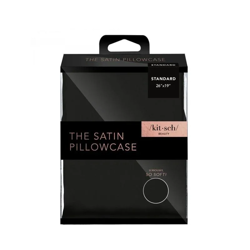 Kitsch Satin Standard Pillowcase - Black