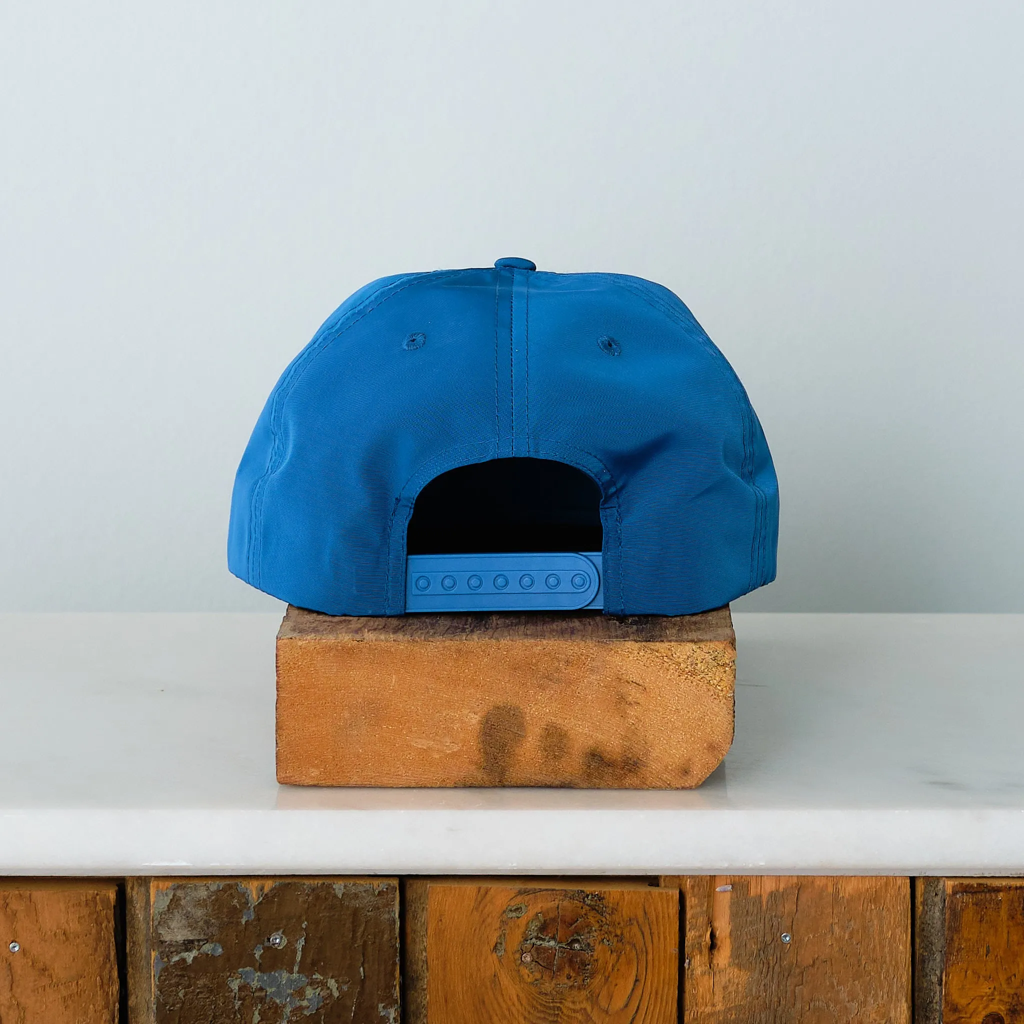 Lake Superior Contour Embroidered Snapback Hat, Blue Satin