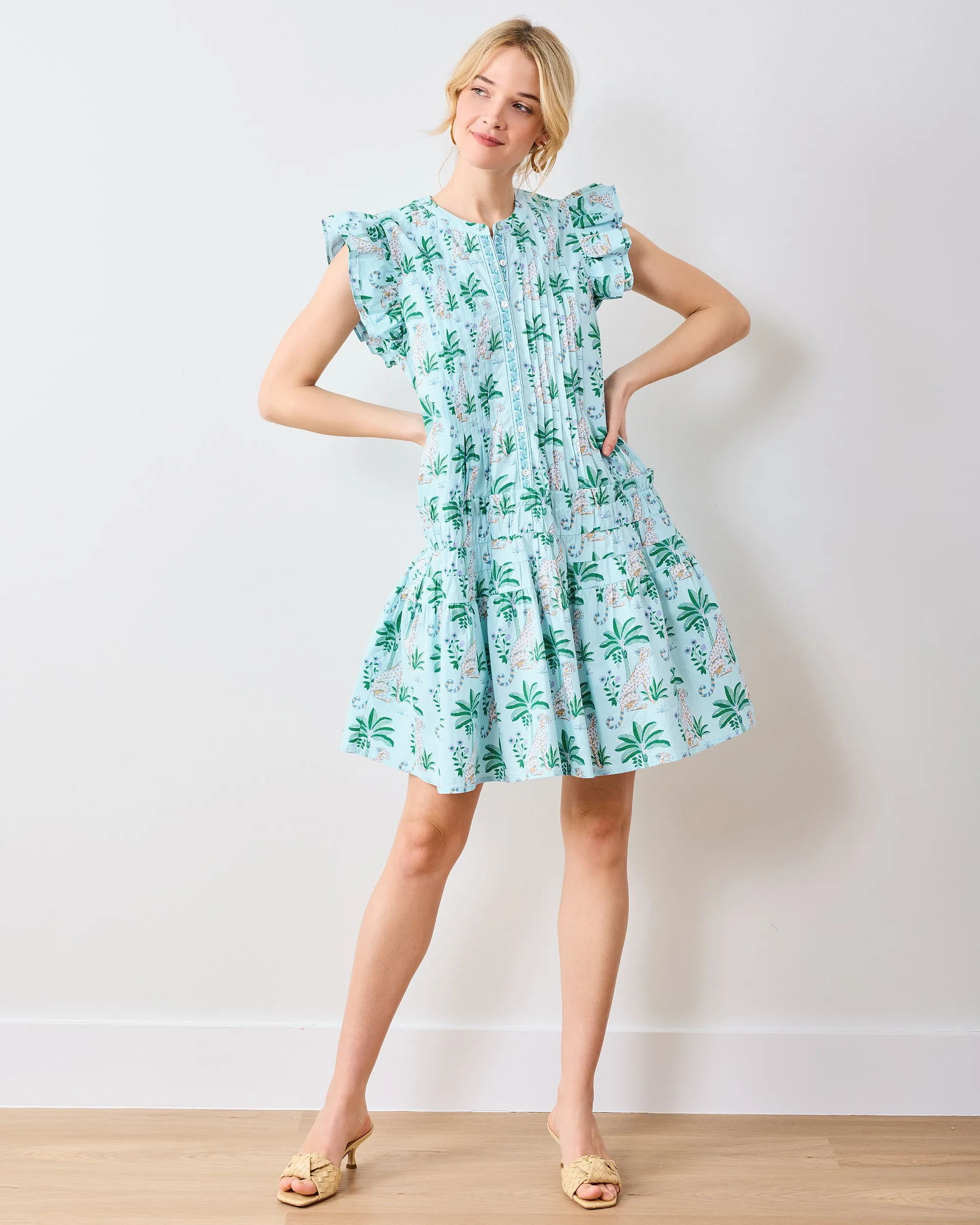 Leopard Mirage - Katie Dress - Oasis Sky