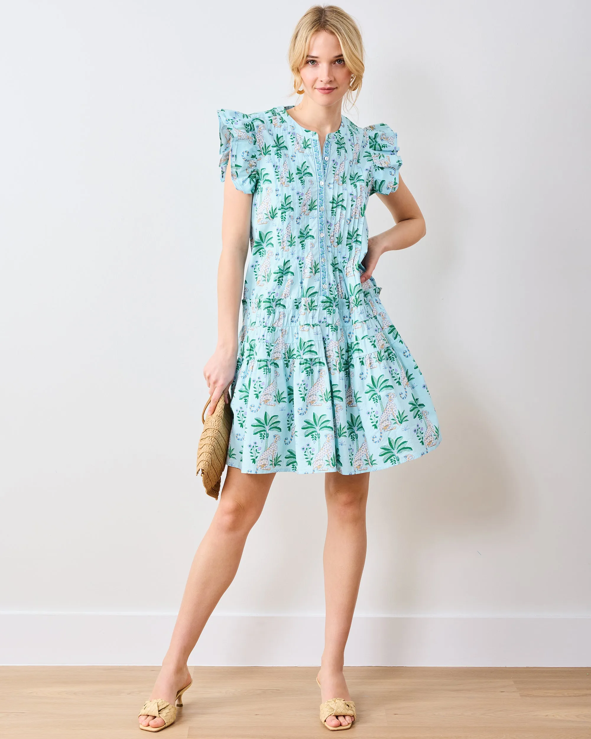 Leopard Mirage - Katie Dress - Oasis Sky