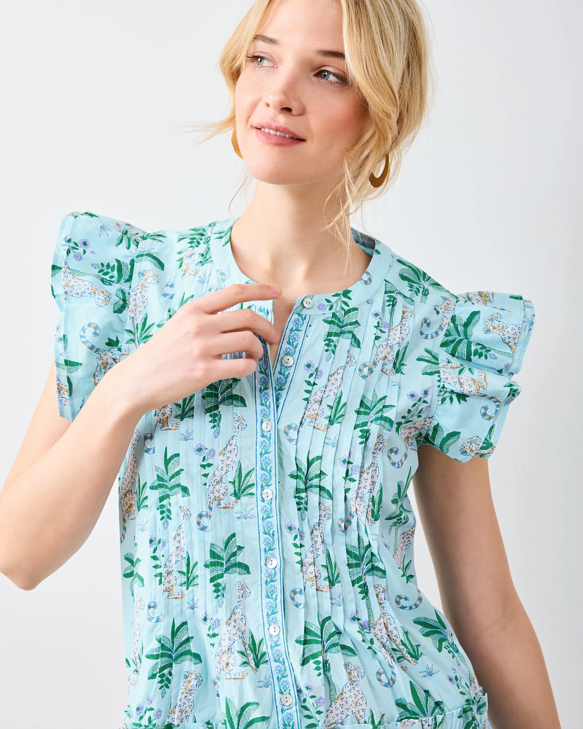Leopard Mirage - Katie Dress - Oasis Sky