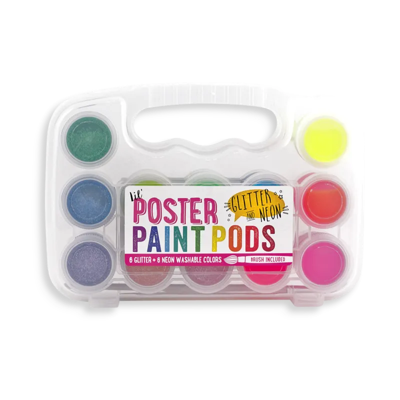 Lil Paint Pods Neon & Glitter Poster Paint - Set of 12