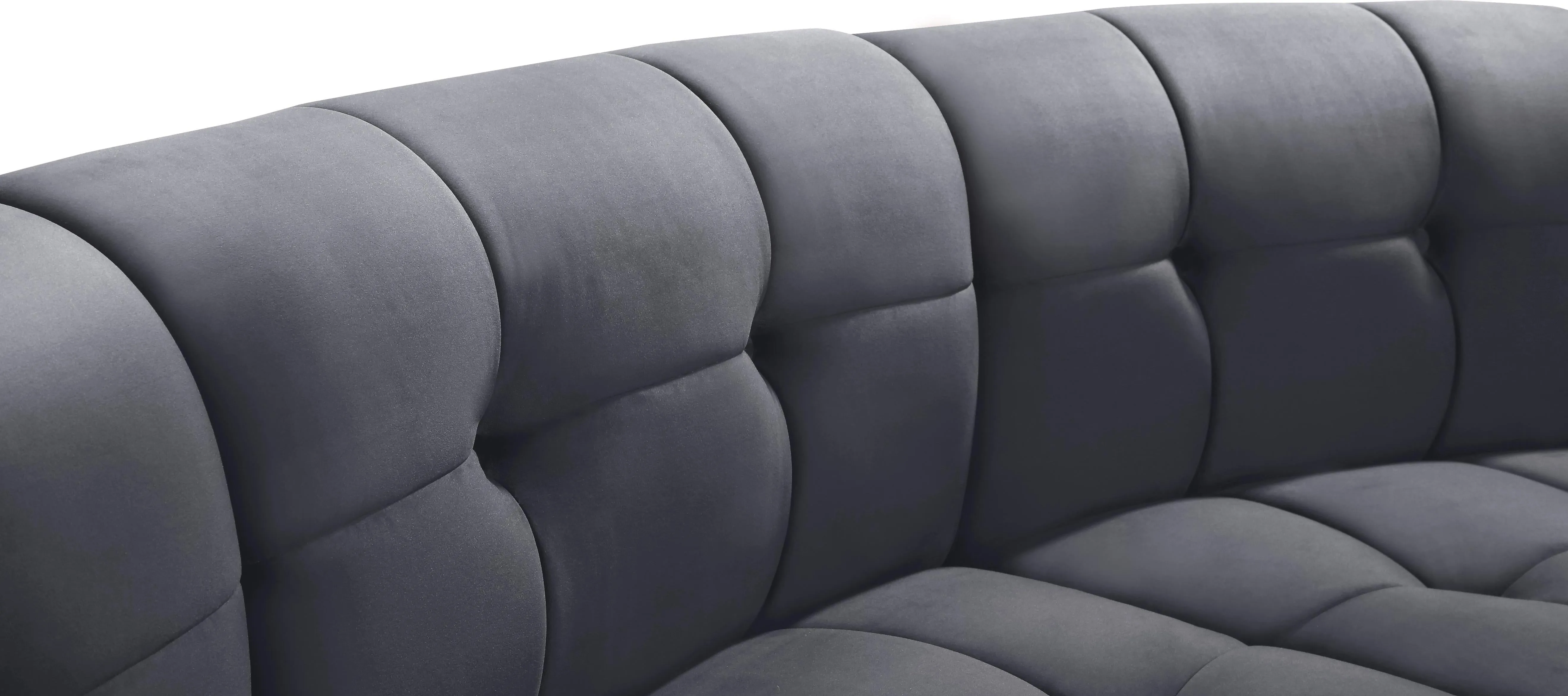 Limitless Grey Velvet 5pc. Modular Sectional