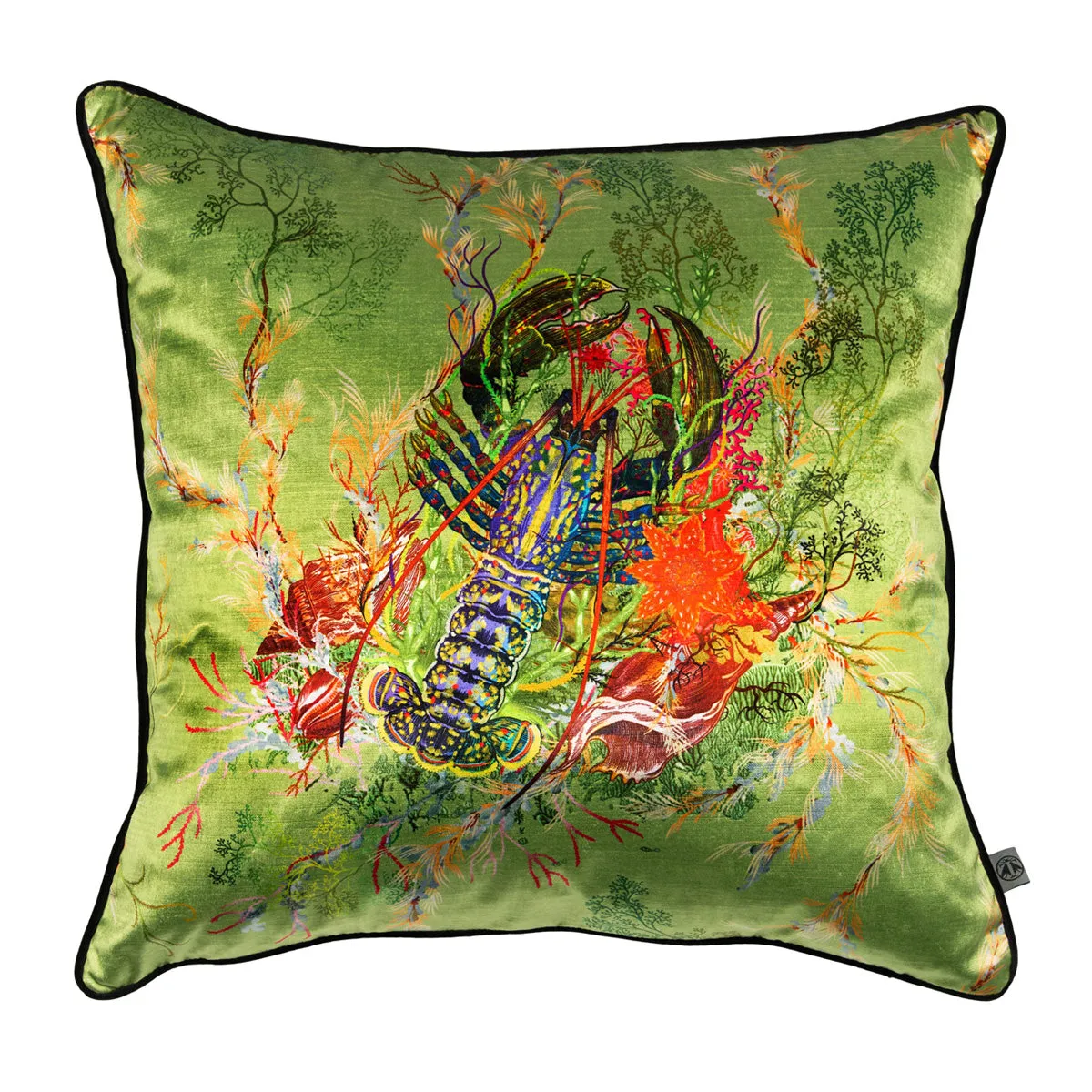 lobster velvet cushion