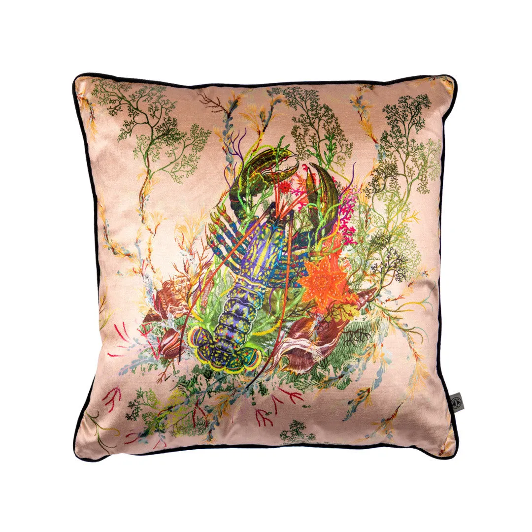 lobster velvet cushion