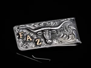 Longhorn Money Clip With Initials