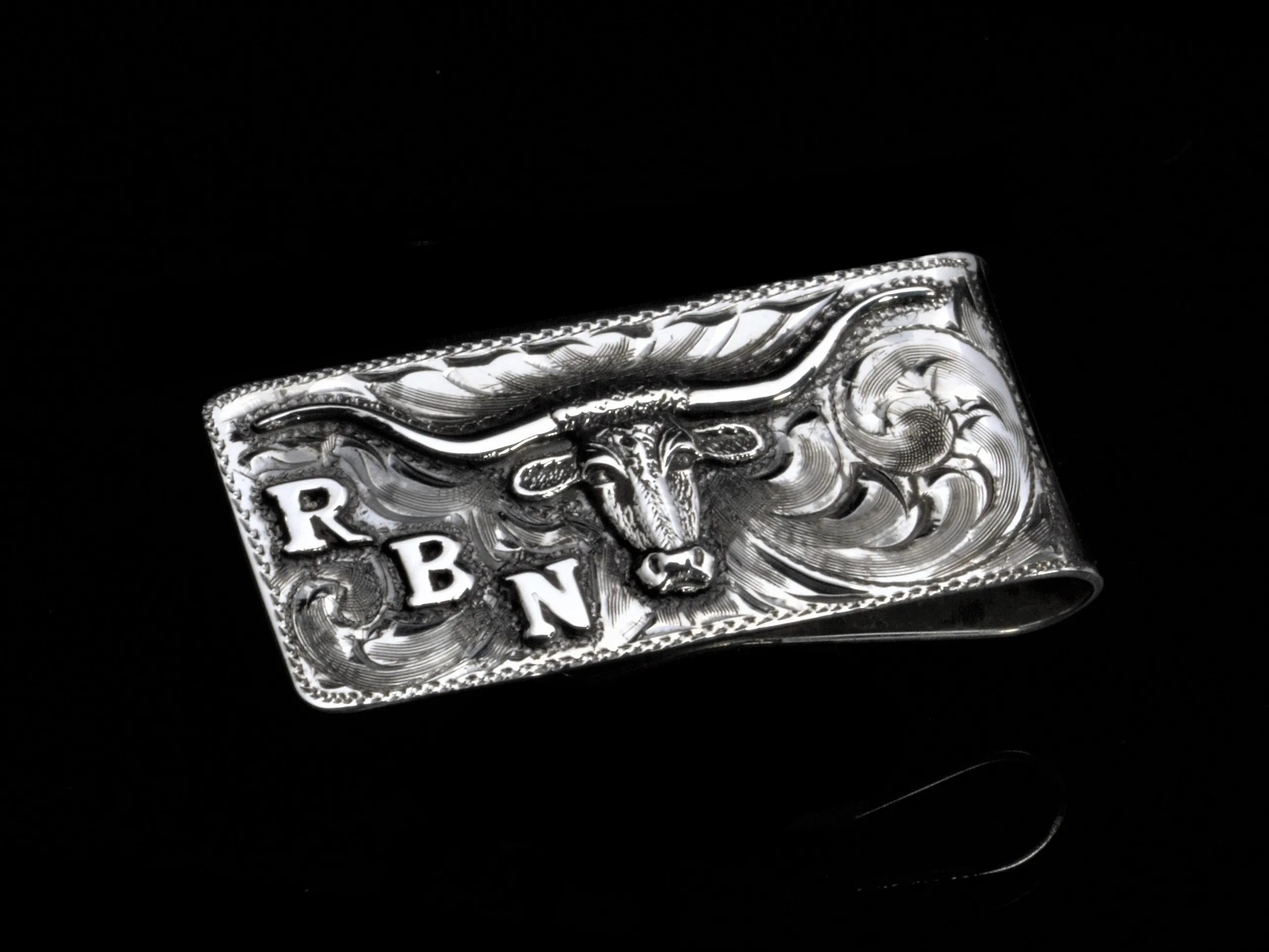 Longhorn Money Clip With Initials