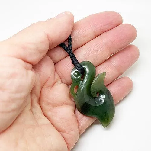 Medium Size Genuine NZ Greenstone Manaia Necklace