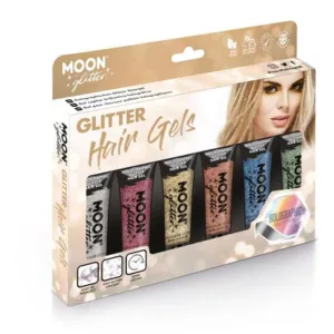 Moon Glitter Holographic Glitter Hair Gel, Assorted
