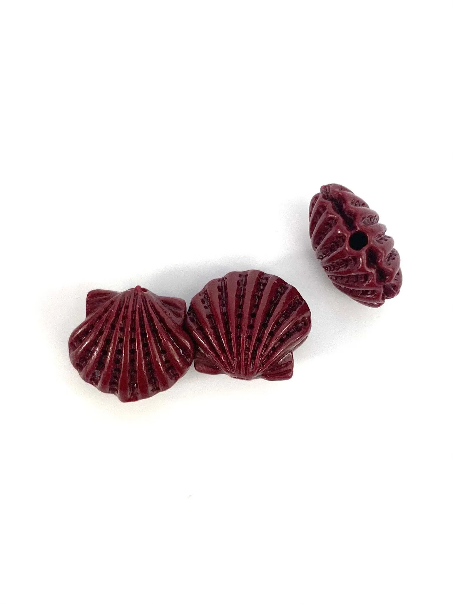 Mother Of Pearl Maroon Beads, Sku#M677