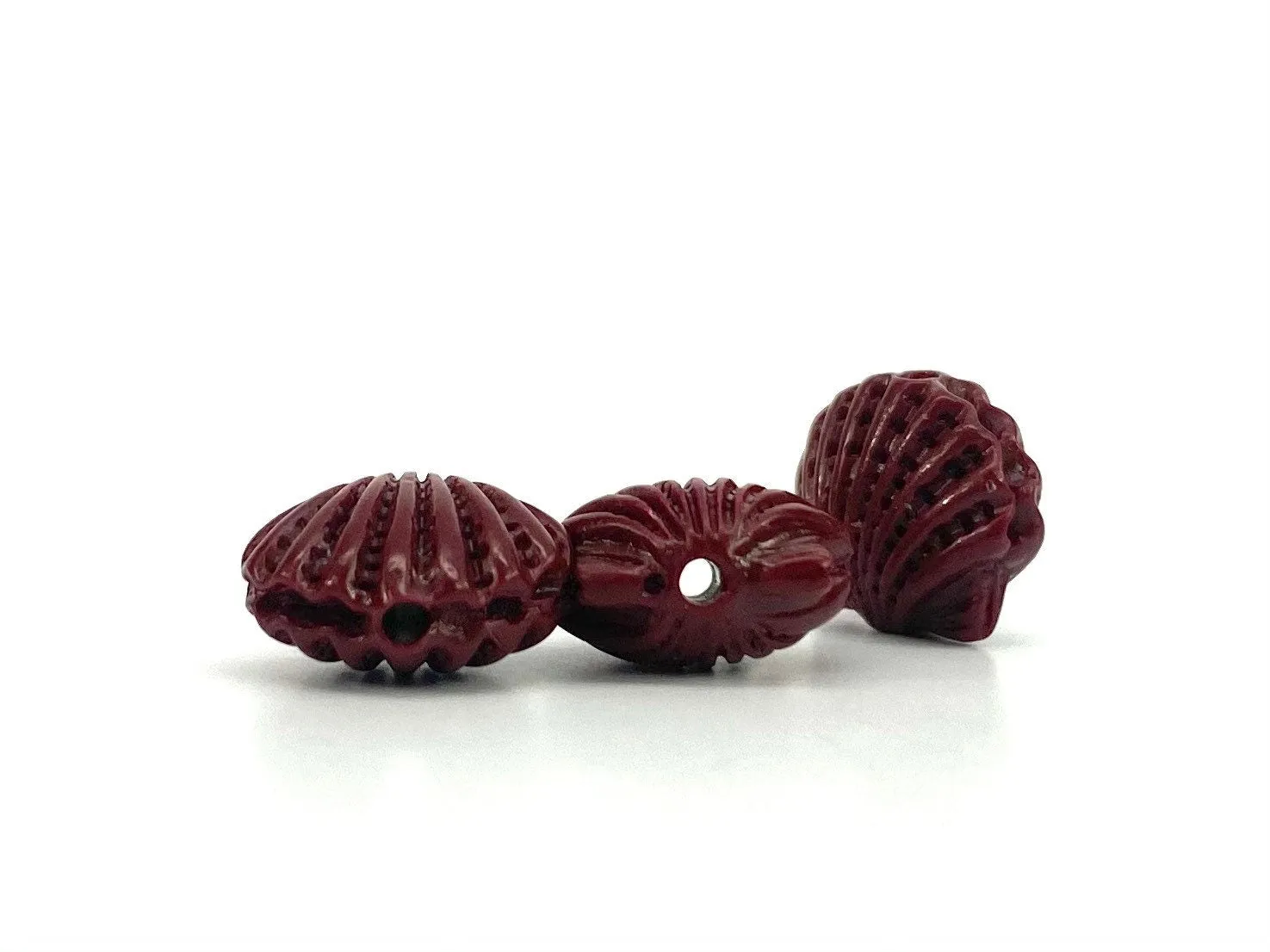 Mother Of Pearl Maroon Beads, Sku#M677