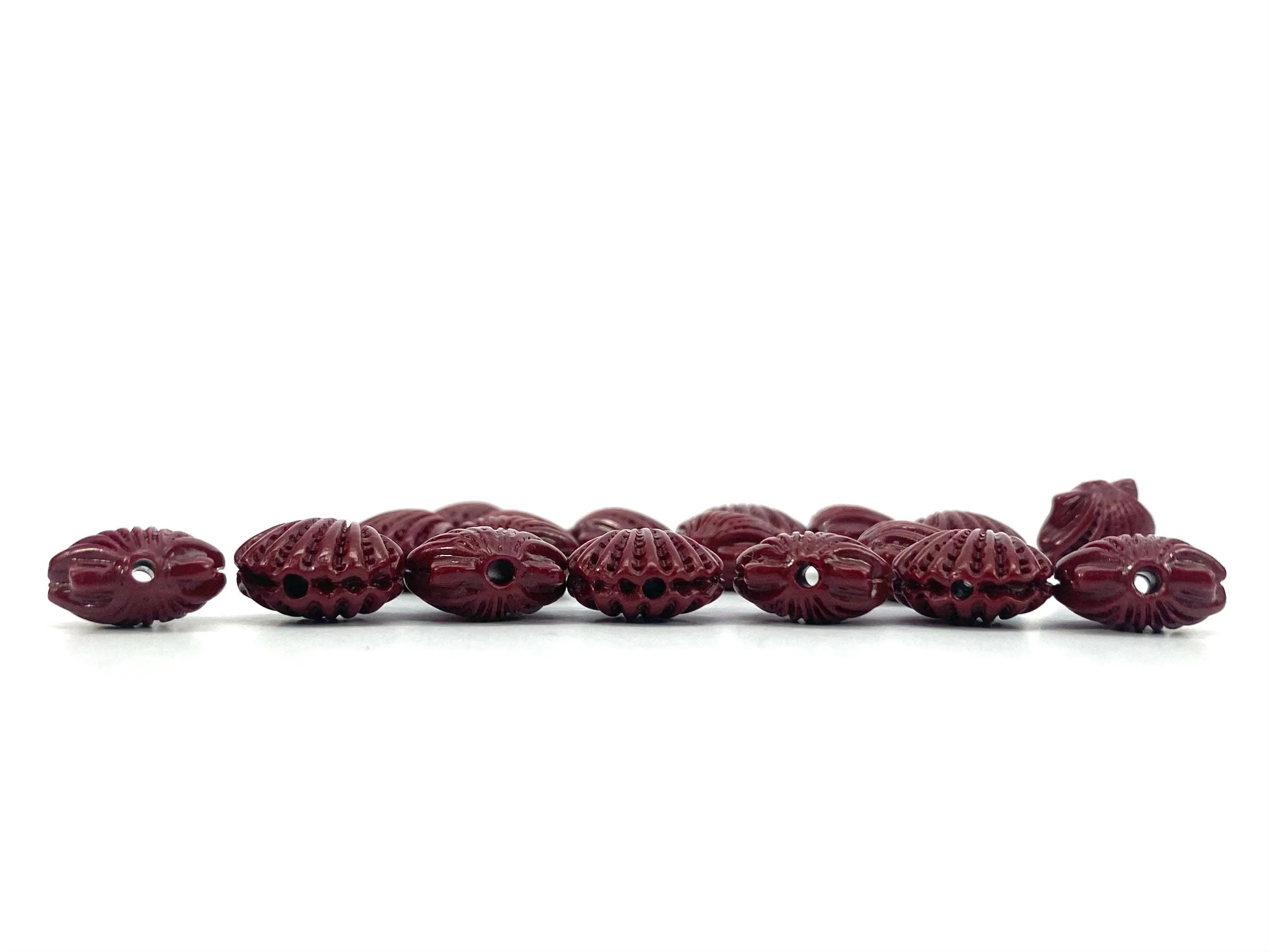 Mother Of Pearl Maroon Beads, Sku#M677