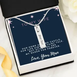 My Queen, Birthstone/Name Necklace