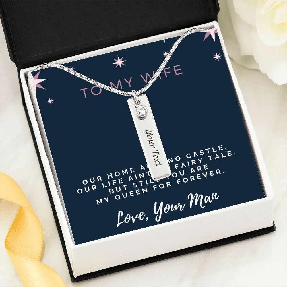 My Queen, Birthstone/Name Necklace