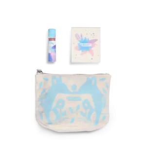 Namaki - Blue Sparkling Fox pouch - organic make-up for kids gift set