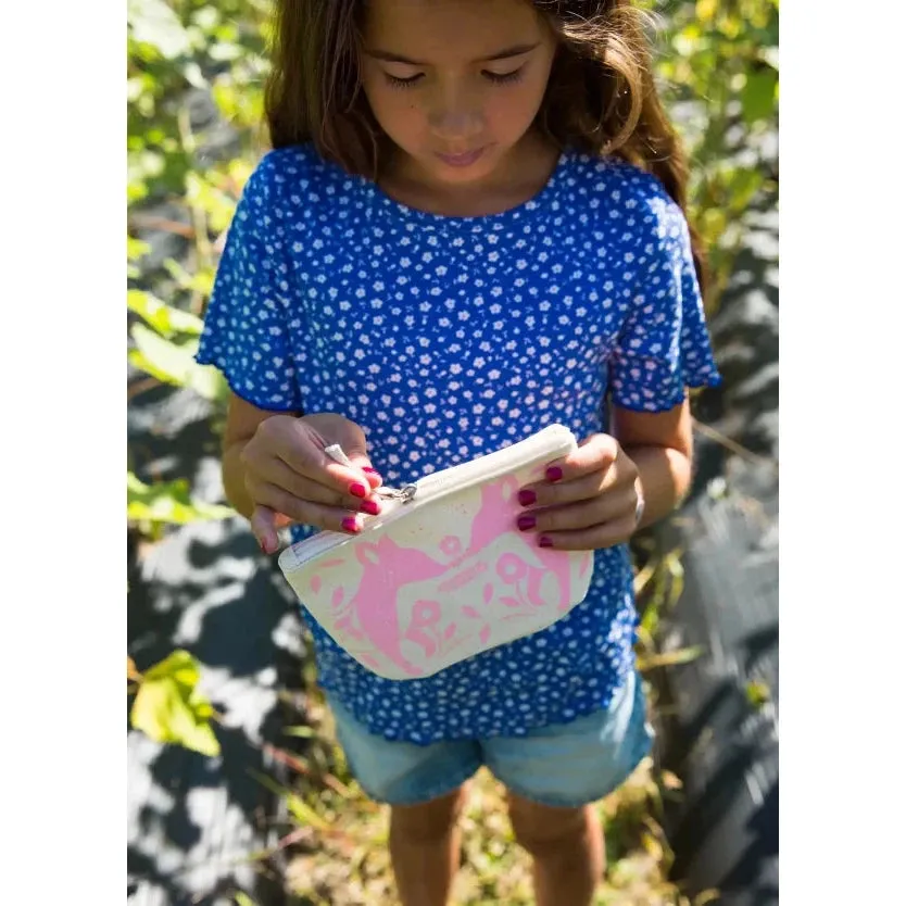 Namaki - Pink Sparkling Fox pouch - organic make-up for kids gift set