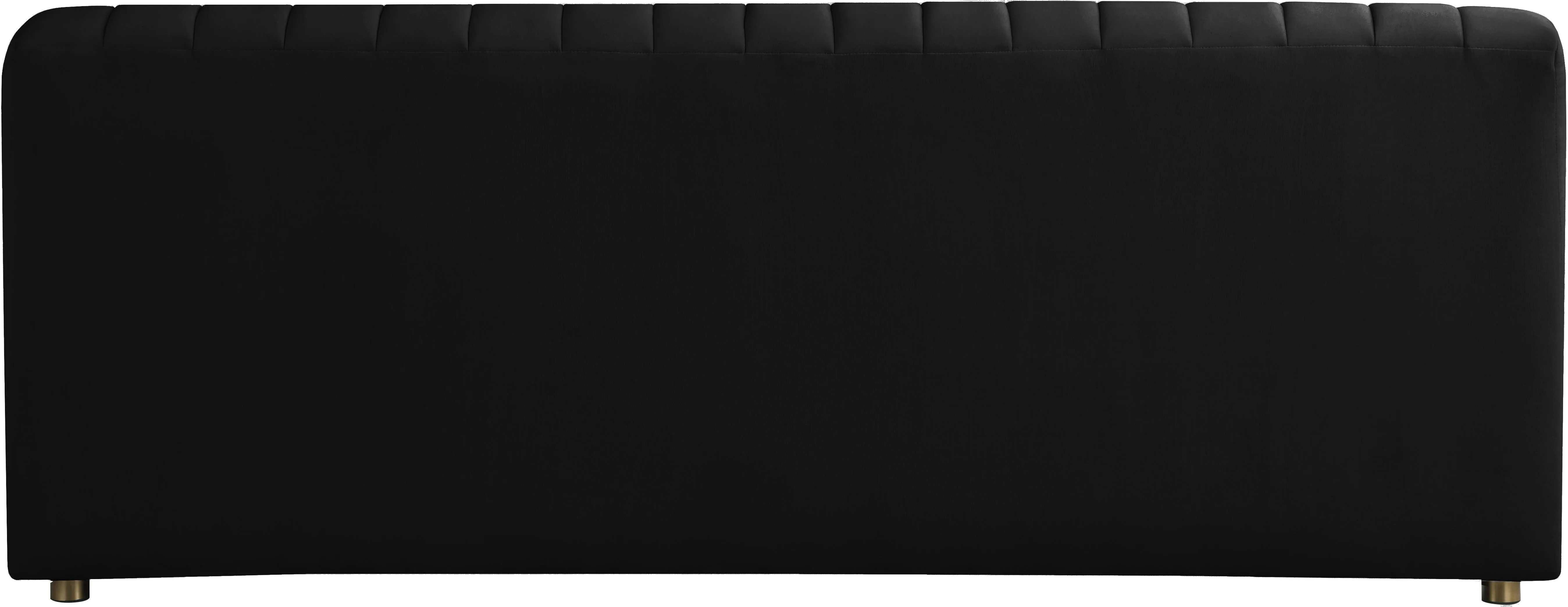 Naya Black Velvet Loveseat