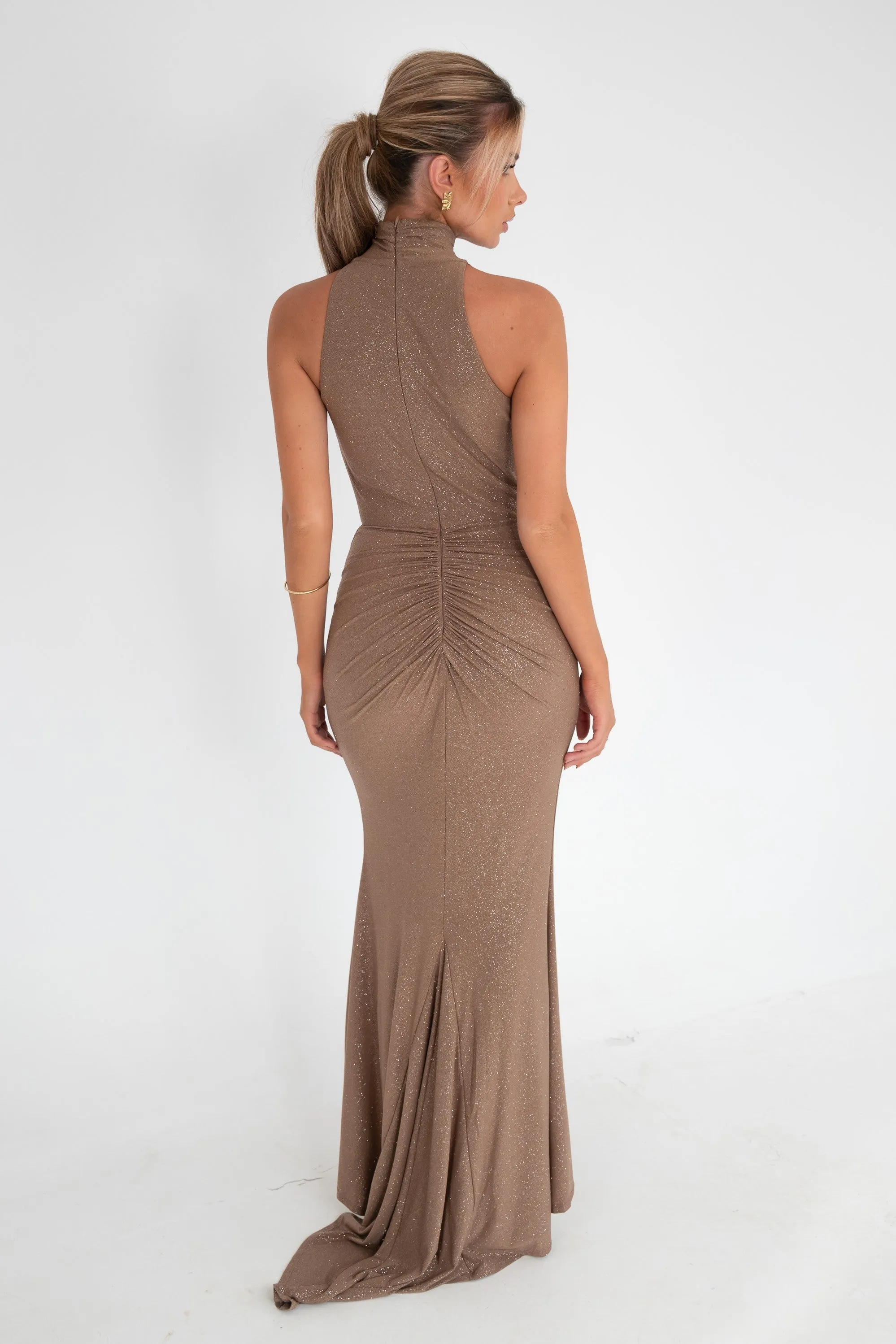 Neresa Mocha Glitter Dress
