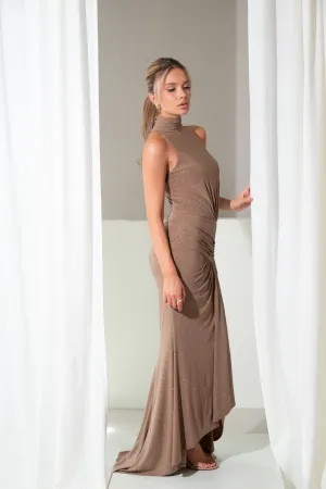 Neresa Mocha Glitter Dress