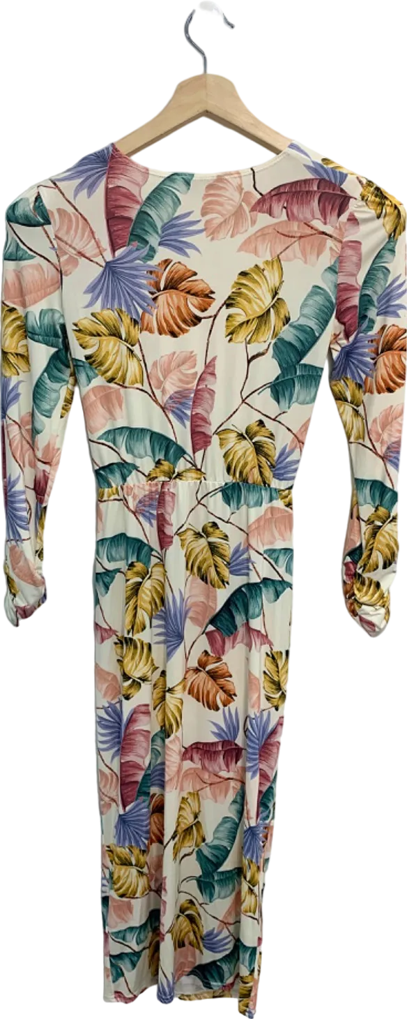 Never Fully Dressed Multicoloured Pastel Palm Hartowe Midi Dress UK 6