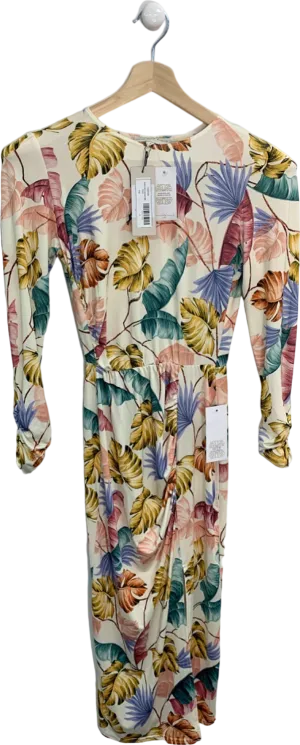 Never Fully Dressed Multicoloured Pastel Palm Hartowe Midi Dress UK 6