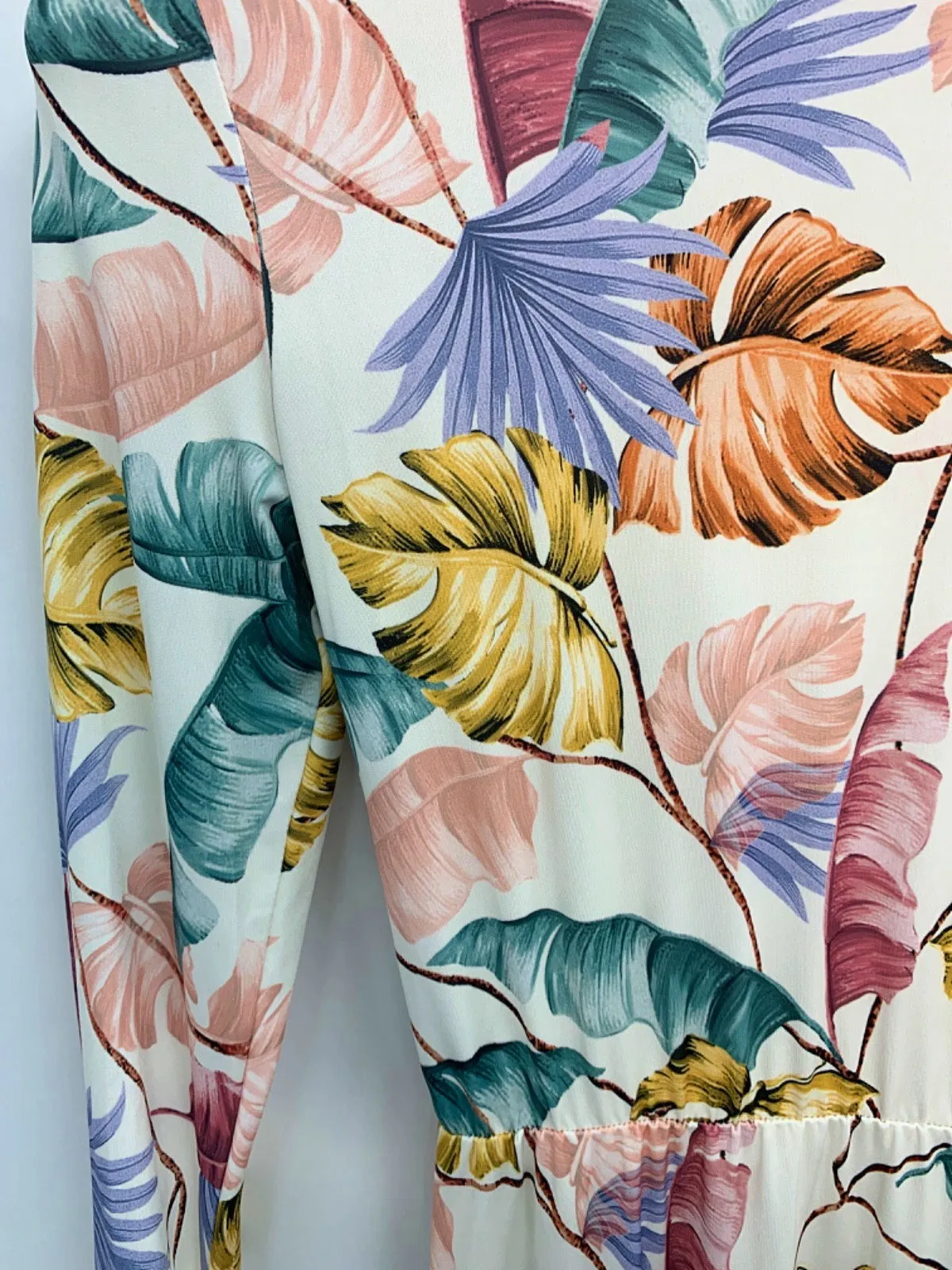 Never Fully Dressed Multicoloured Pastel Palm Hartowe Midi Dress UK 6