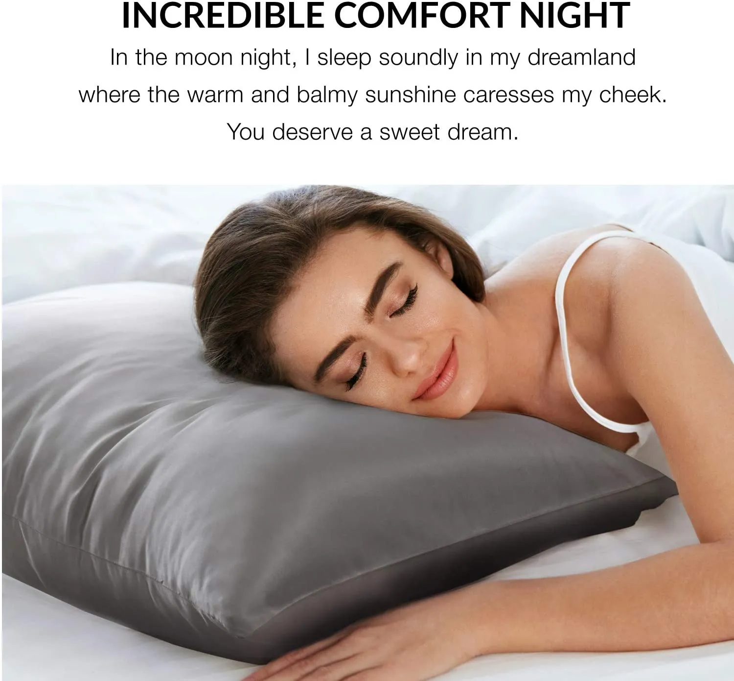 New Luxurious Satin Pillow Cases 2 Pack- Dark Grey Pillowcase for Hair and Skin Queen 20x30 Inches Satin Pillow Covers with Envelope Closure, Dark Grey