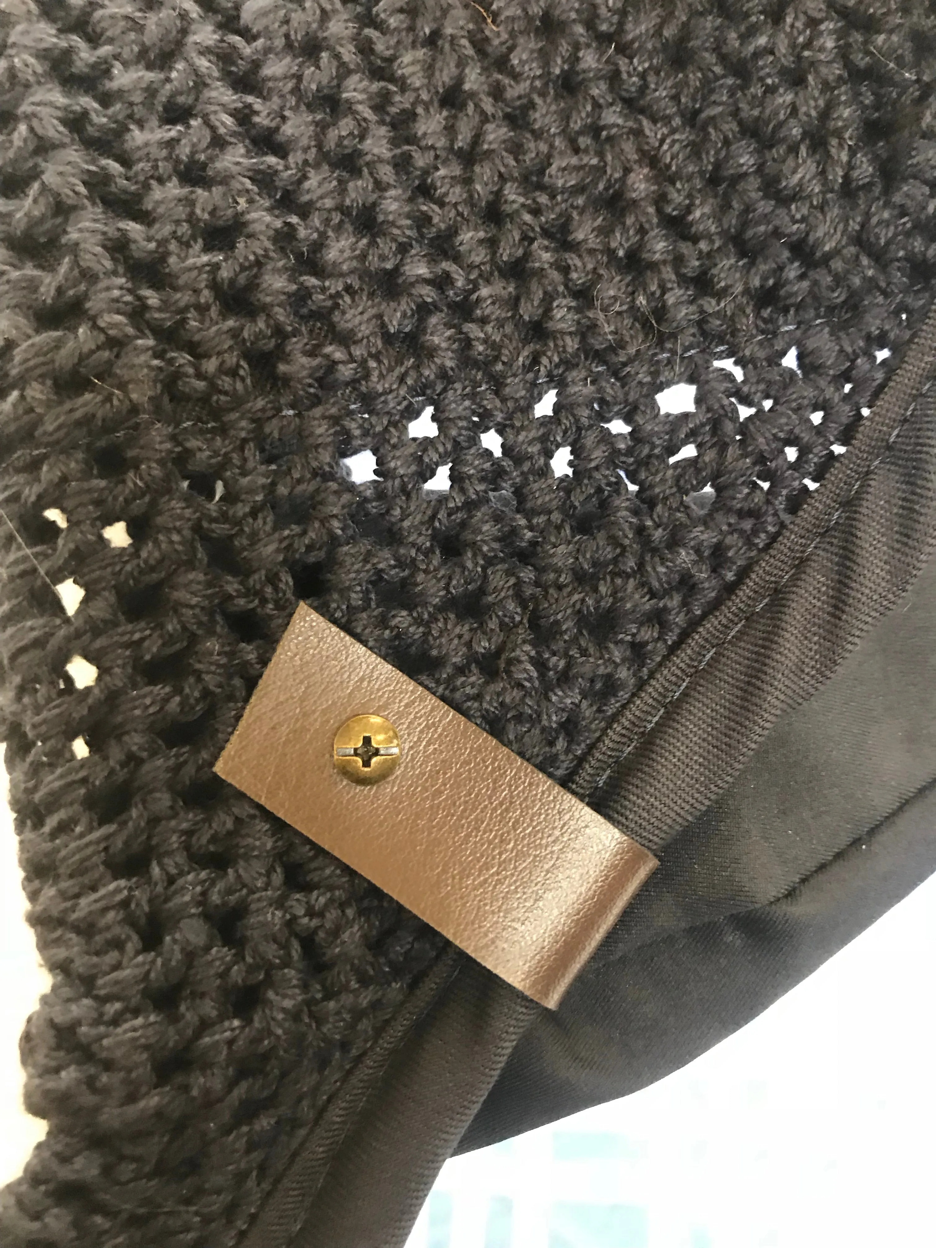 New QHP Fly veil / bonnet navy with brown leather detailing FREE POSTAGE*