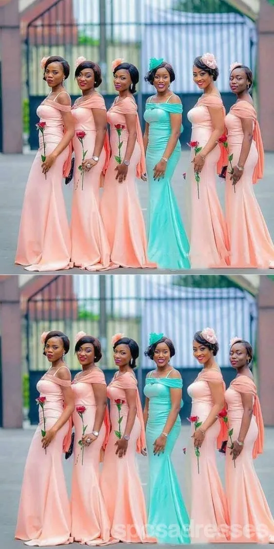 Newest Mermaid Off Shoulder Cheap Long Bridesmaid Dresses,WG1517