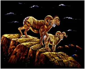 On the Top of the World - Black Velvet Painting