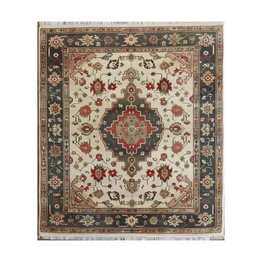 Ornamental Floral Hand Knotted Area Rug
