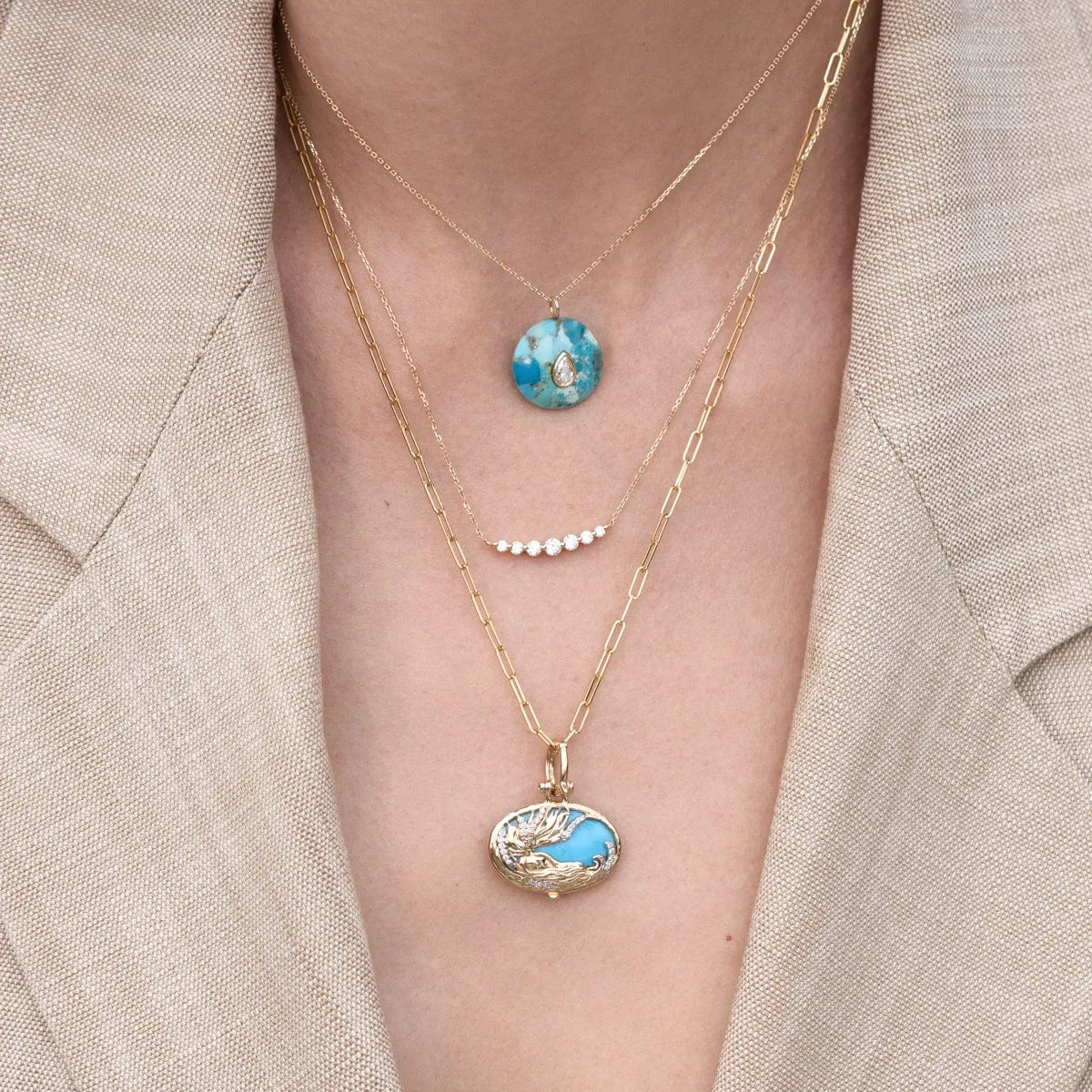 Oval Sea Goddess Pendant