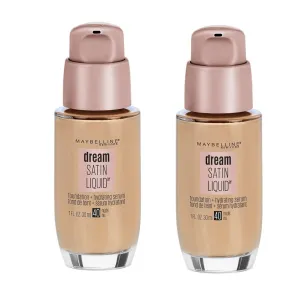 Pack of 2 Maybelline New York Dream Satin Liquid Foundation   Hydrating Serum, Nude 40