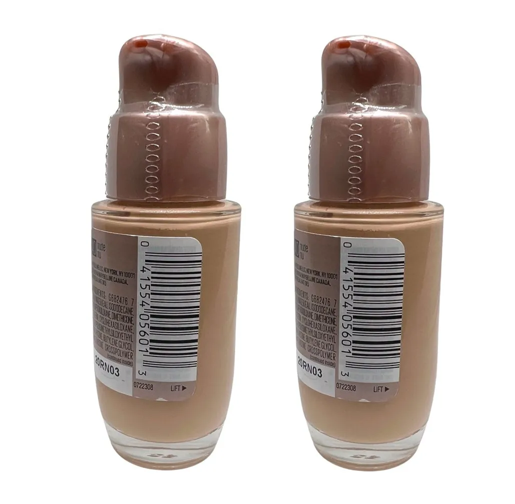 Pack of 2 Maybelline New York Dream Satin Liquid Foundation   Hydrating Serum, Nude 40