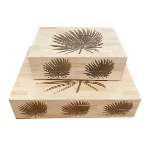 Palm Leaf Etched Box