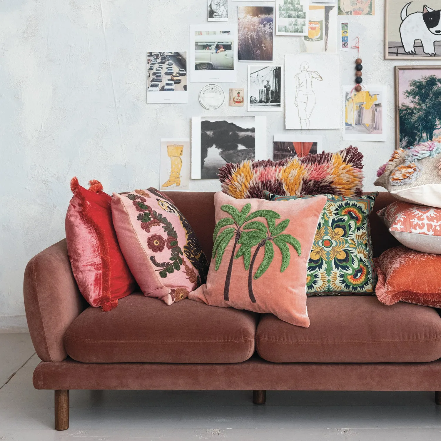 Palm Royale Velvet Pillow