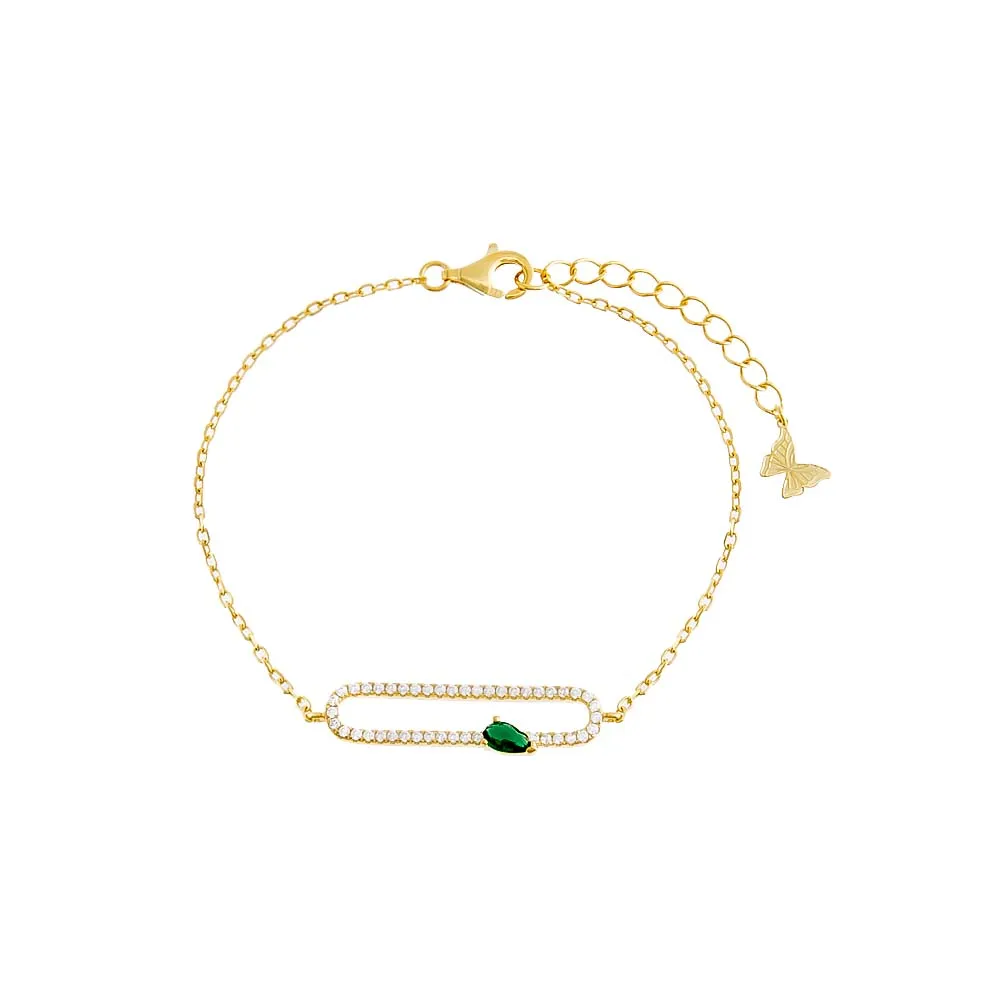 Pavé X Colored Teardrop Pendant Bracelet