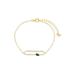 Pavé X Colored Teardrop Pendant Bracelet