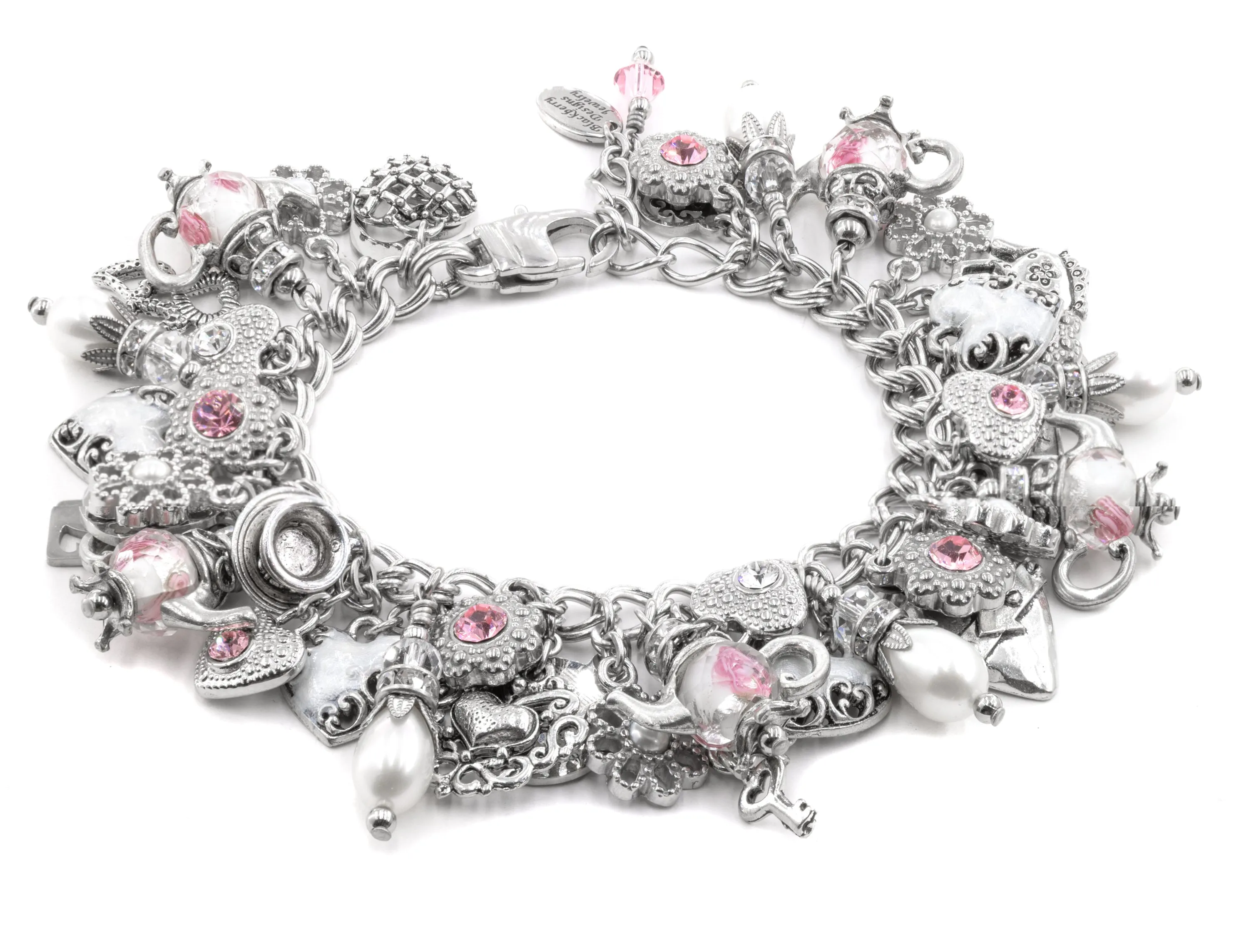 Pearl and Crystal Charm Bracelet