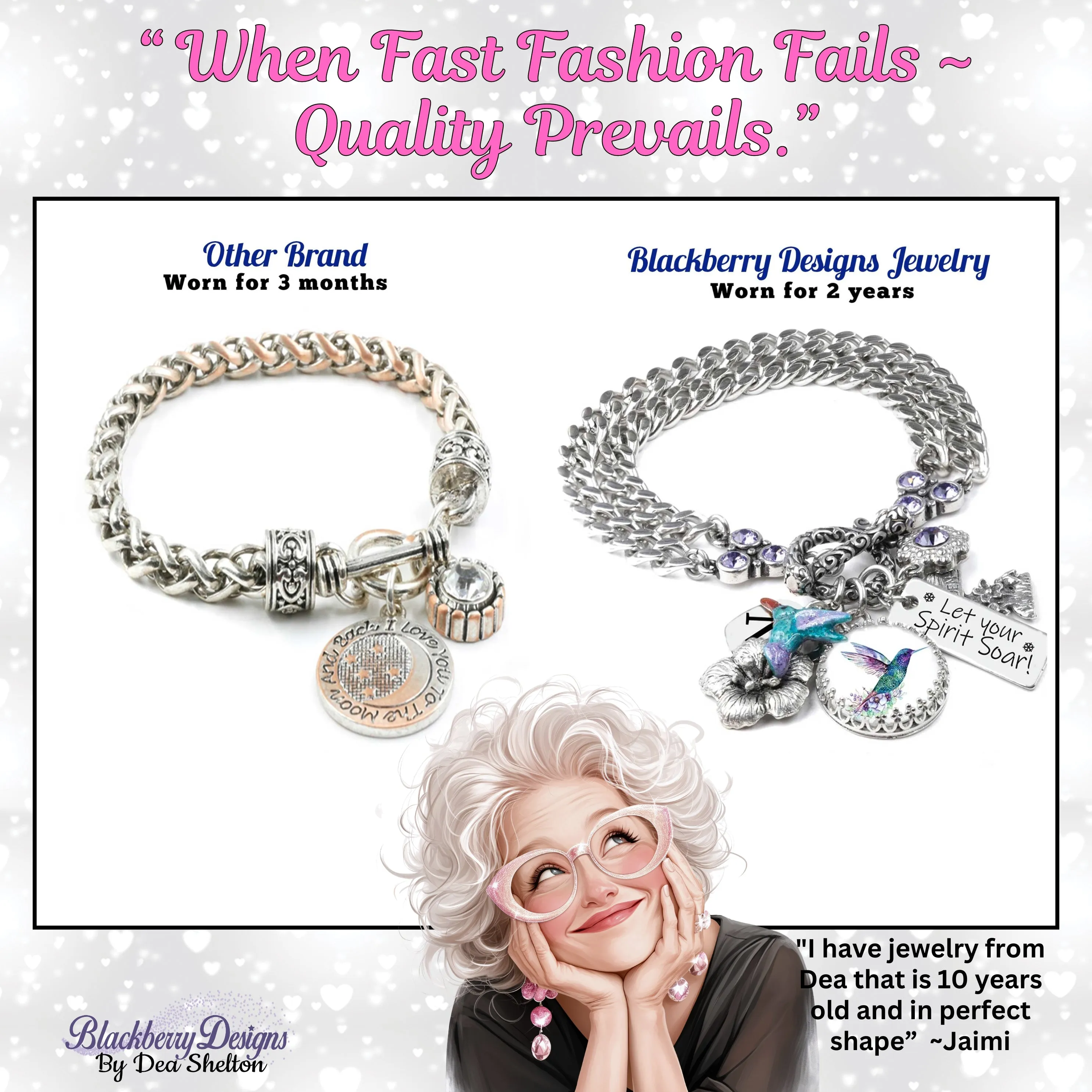 Pearl and Crystal Charm Bracelet