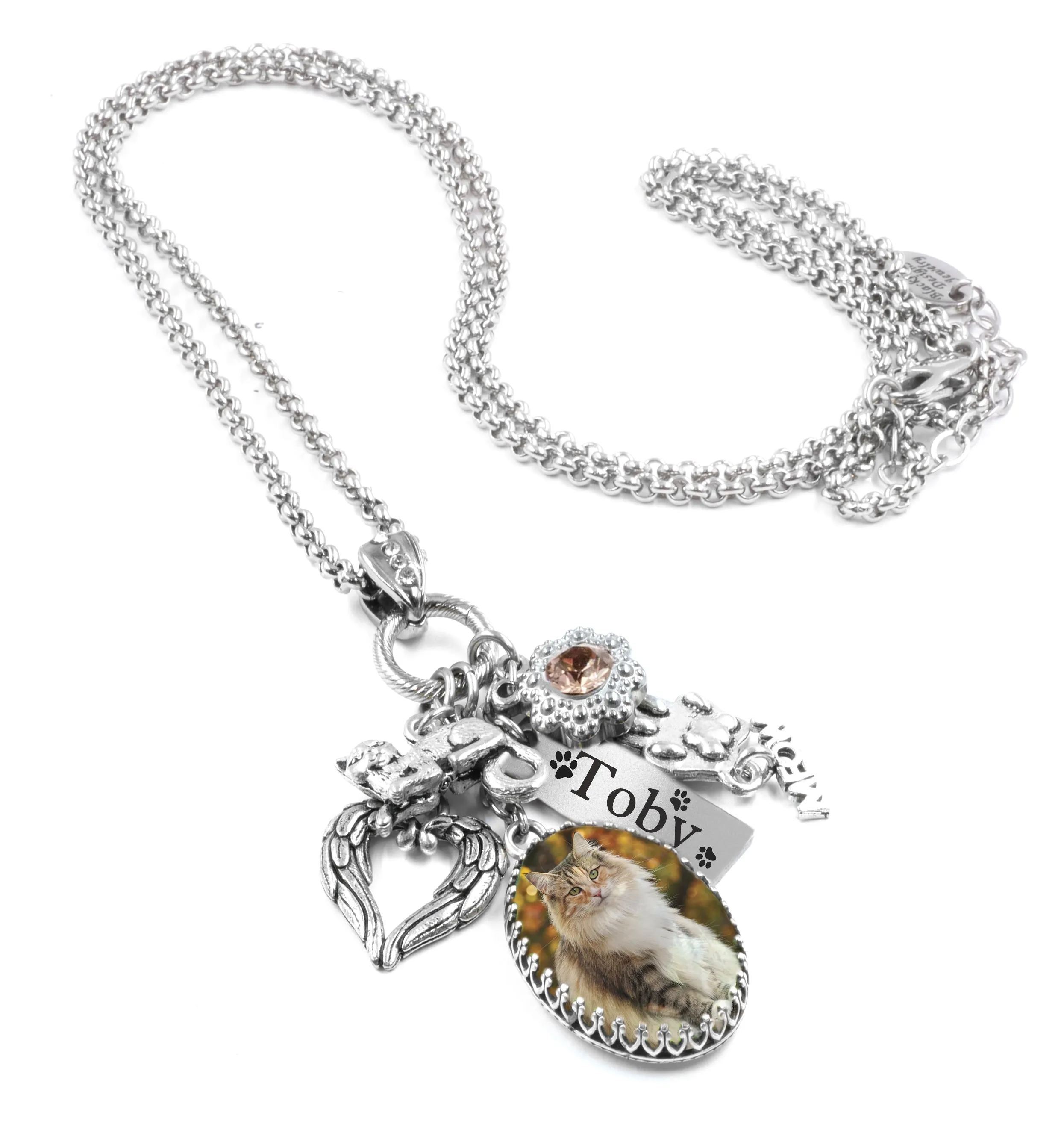 Personalized Cat Memorial Photo Necklace