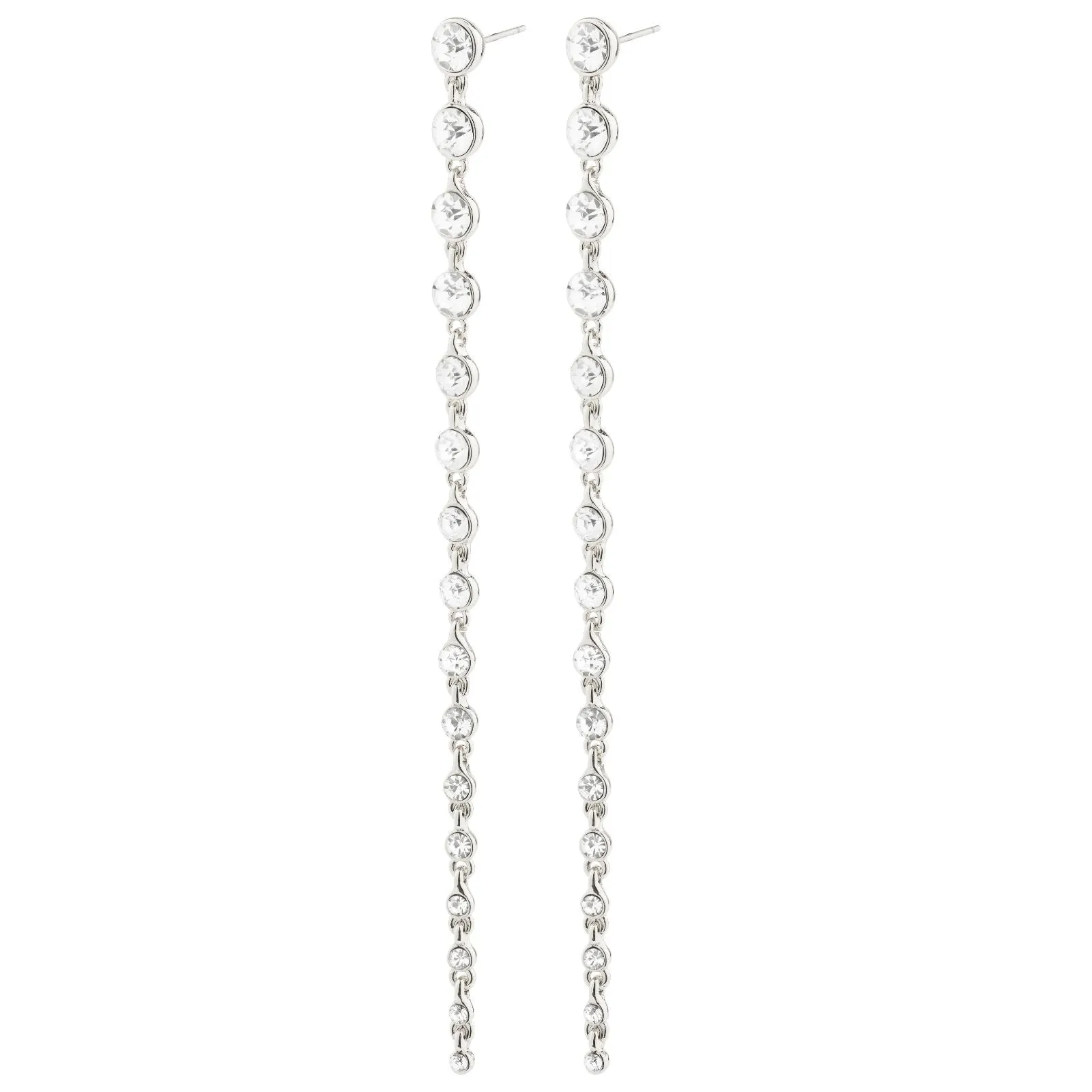 Pilgrim Reagan Silver Crystal Drop Earrings