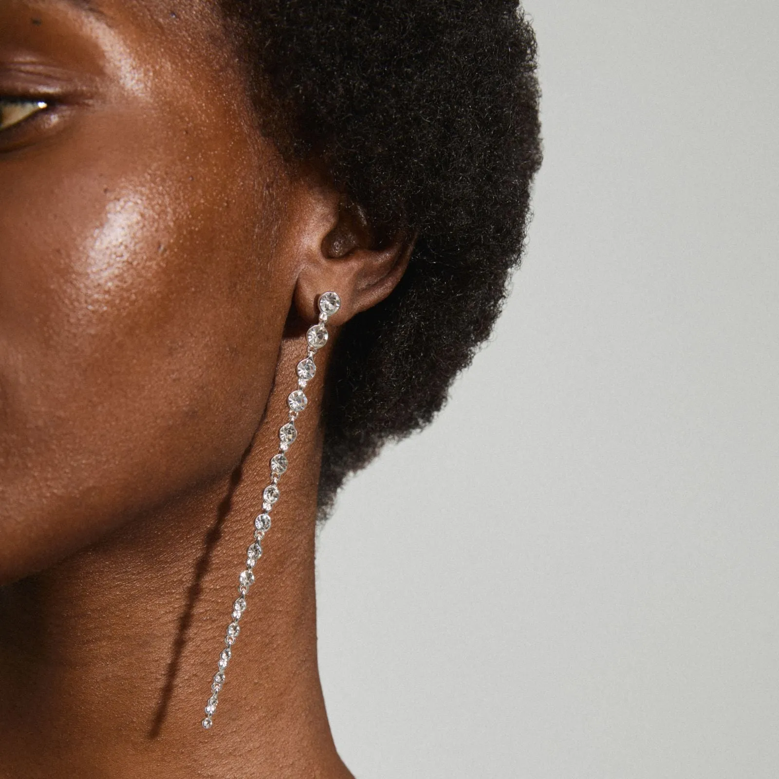 Pilgrim Reagan Silver Crystal Drop Earrings