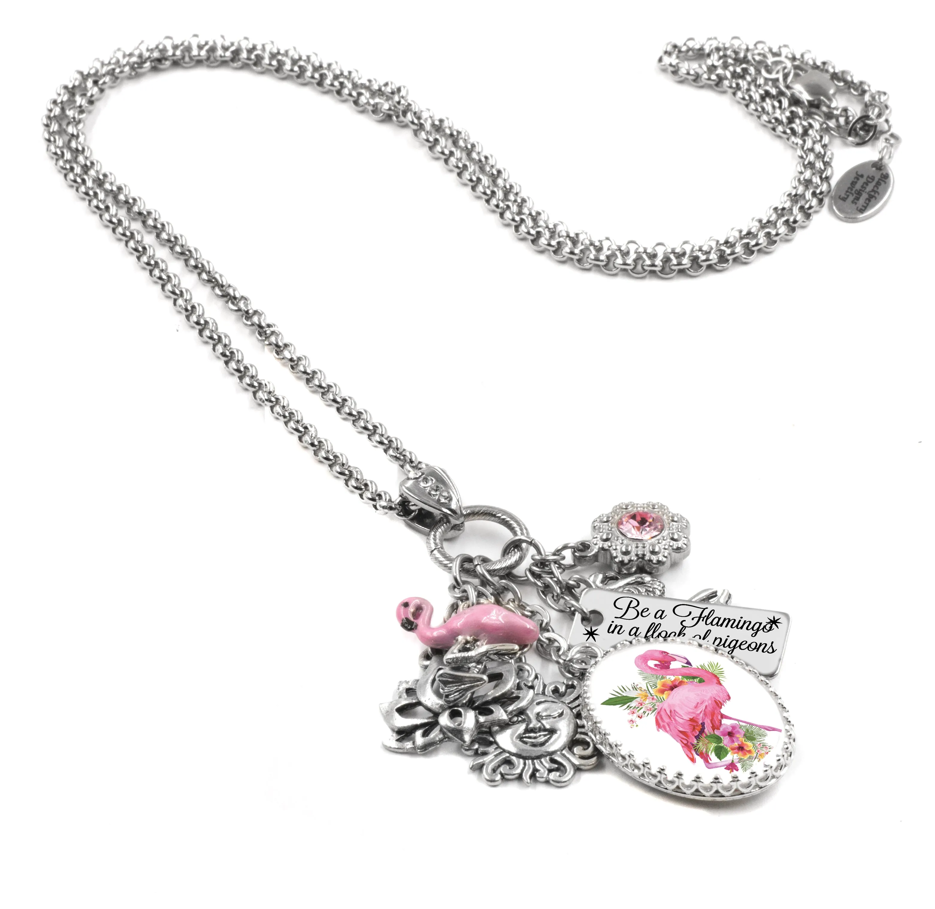 Pink Flamingo Charm Necklace