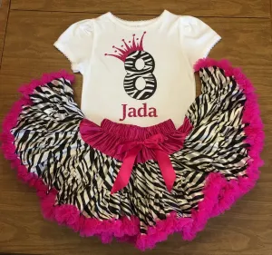Pink Zebra Birthday Outfit