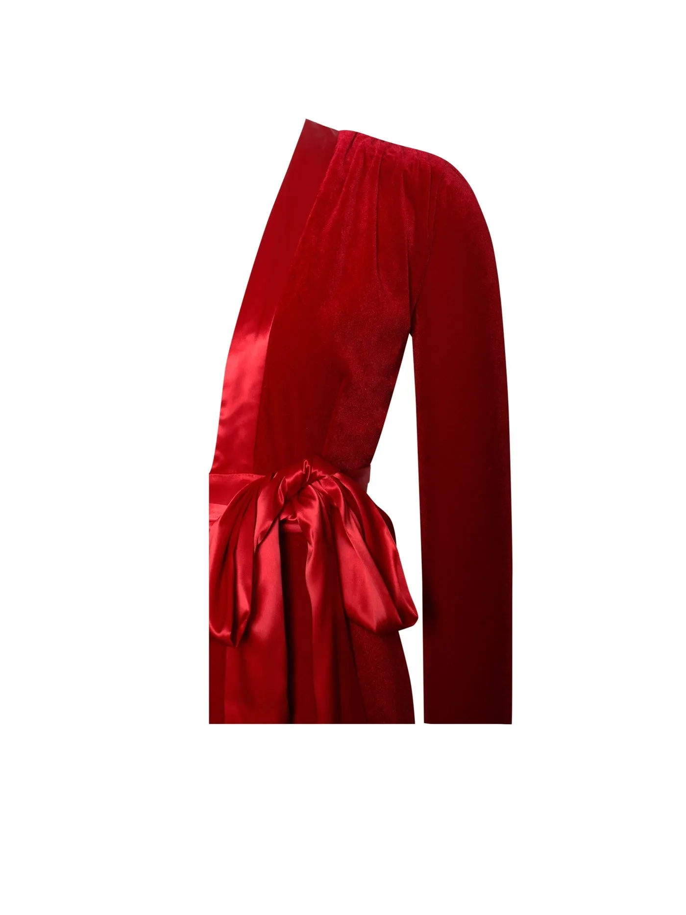 PRE-ORDER Genevieve Velvet Satin Tie Jumpsuit x RED