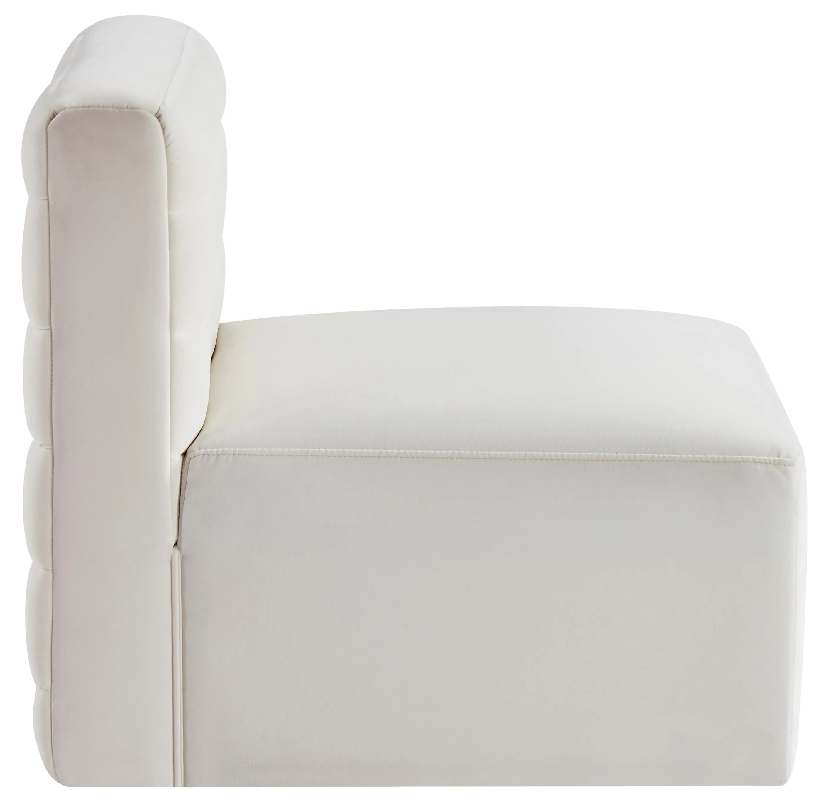 Quincy Cream Velvet Modular Armless Chair
