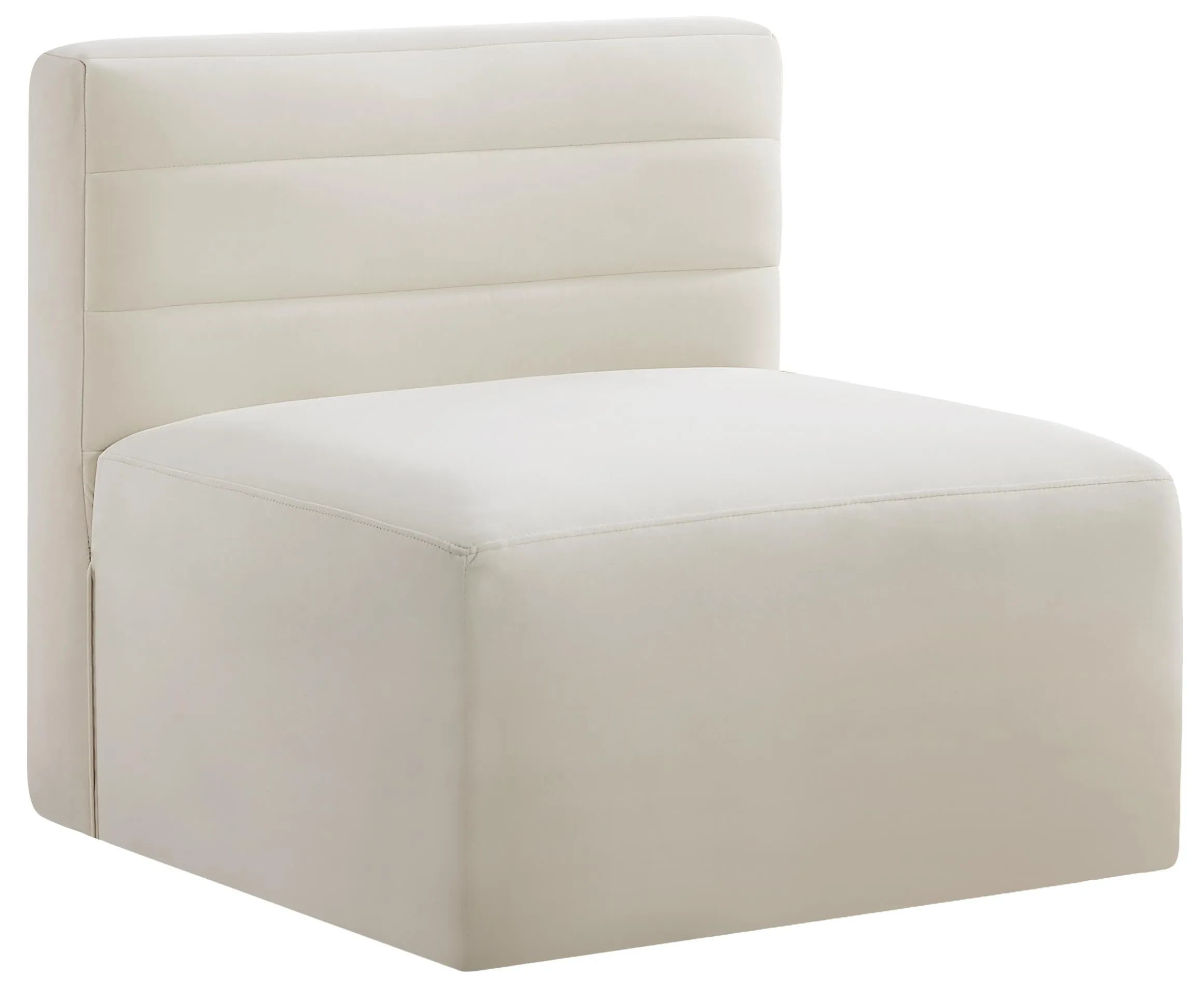 Quincy Cream Velvet Modular Armless Chair